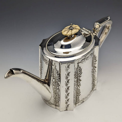 1882 年英國古董鍍銀茶壺 3 件套 John Gallimore